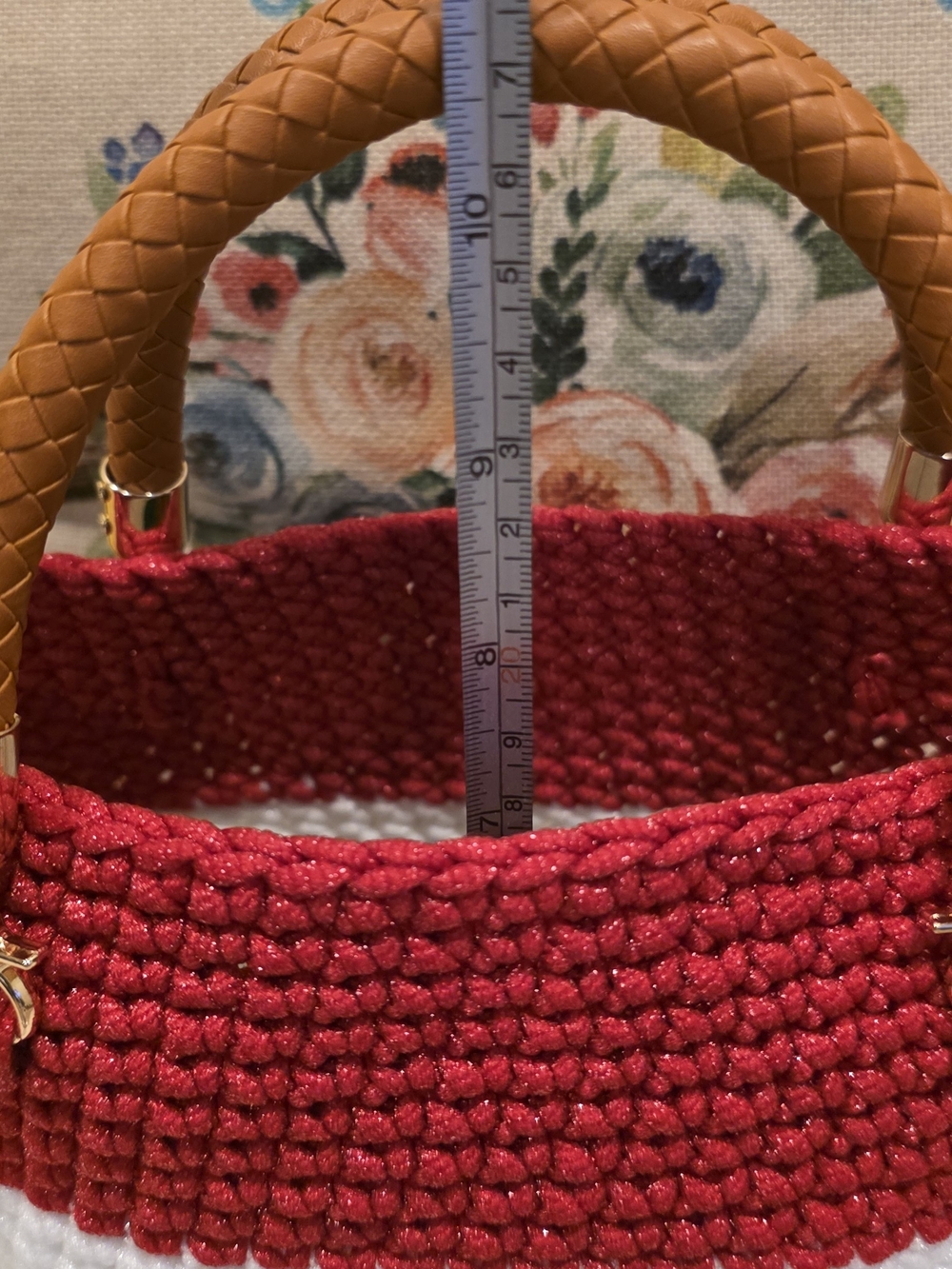 Handcrafted Green, White And Red Crochet Handbag with Mexico Emblem- NWT - Picture 4 of 7